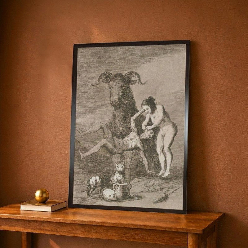 Plate from Los Caprichos,(1797-1798) Canvas Wall Painting - 12 x 18 Inches