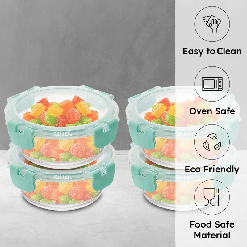 Nibron Leak Proof Glass Lunch Box (215 mL Each) - Set Of Four media 1
