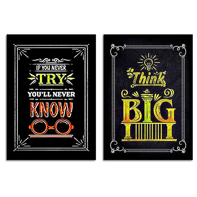 Think Big & Try Wall Art - Set Of Two media 5