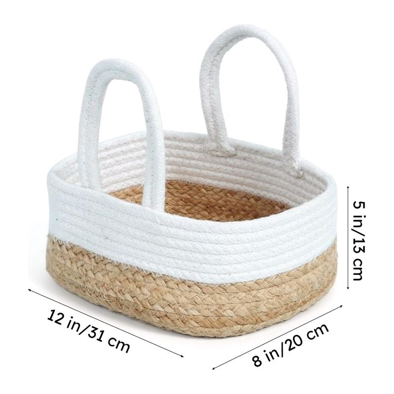 Orho Jute Storage Basket - Beige & White media 7