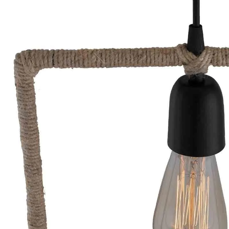 Squared Up Rope Metal Ceiling Lamp media 5