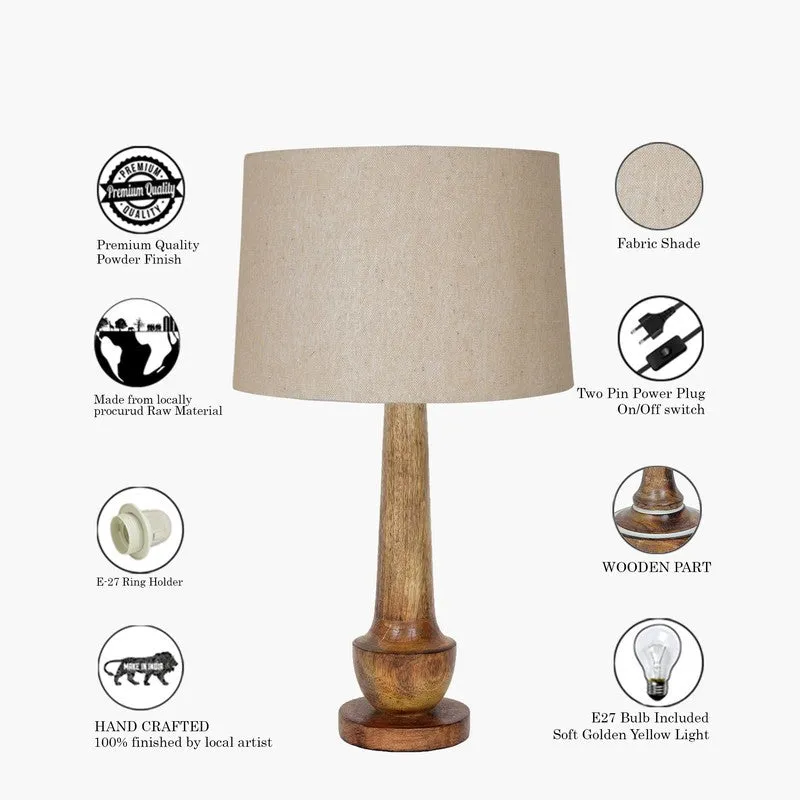 ModoGlow Dynamic Wooden Table Lamp - Beige,Brown media 6