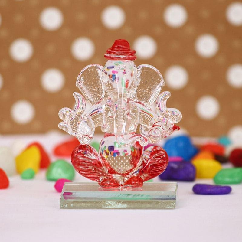 Crystal Ganesha Showpiece - Red media 3