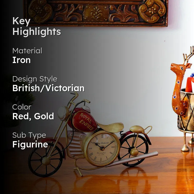 Vintage Motorcycle Showpiece with Clock media 2
