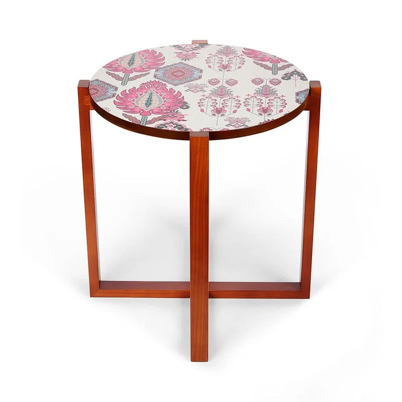 India Circus Wood Mystifying Round Side Table media 5