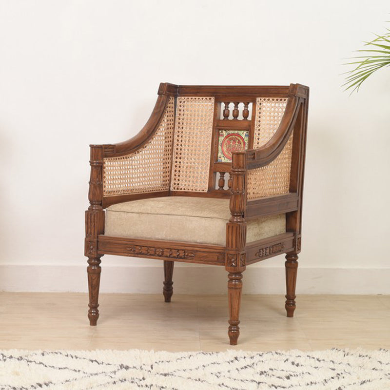 Orchid Teak Wood Accent Chair