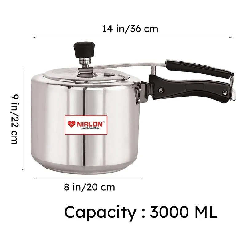 Nirlon Eazy Pressure Cooker - 3000 mL/ 9 Inches media 8