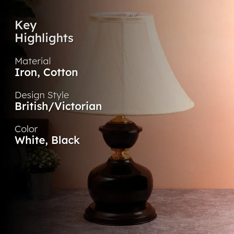 Starovia Cotton Table Lamp With Iron Base - White media 2