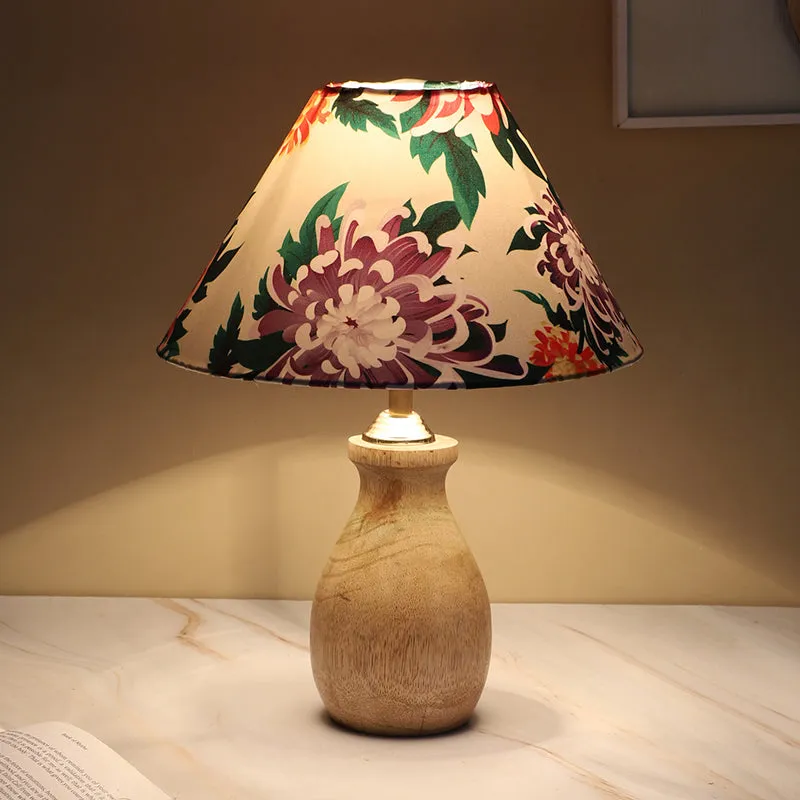 Miyabi Curve Printed Mango Wood Table Lamp - Multicolor media 4