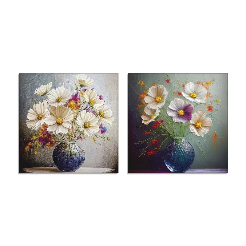 Petals of Purity Canvas Wall Painting - Set Of Two media 7