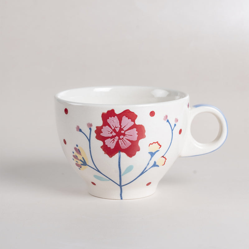 Gloria Handpainted Ceramic Cup & Saucer (180 ML) - Eight Piece Set media 3