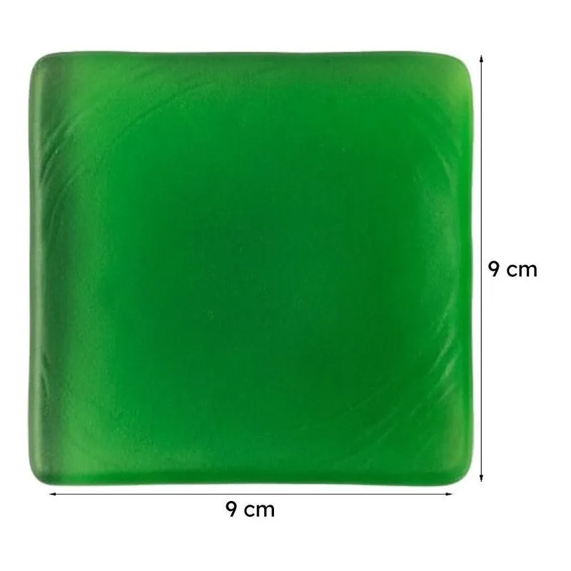 Glossy Diamond Mist Glass Coaster (Green) - Set Of Four media 7