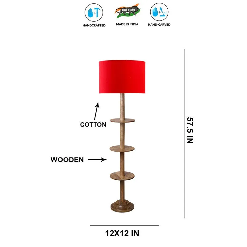 LumiCrate Tower Wooden Floor Lamp - Red media 8