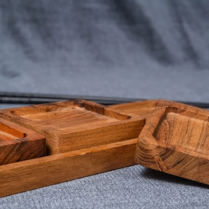 Trinity Wood Sectioned Serving Platter - Four Piece Set media 10