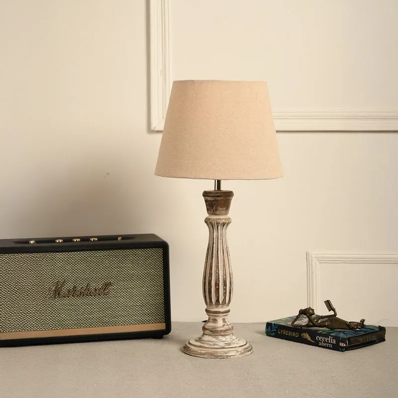 Whittle Cone Cotton Table Lamp - Beige media 2