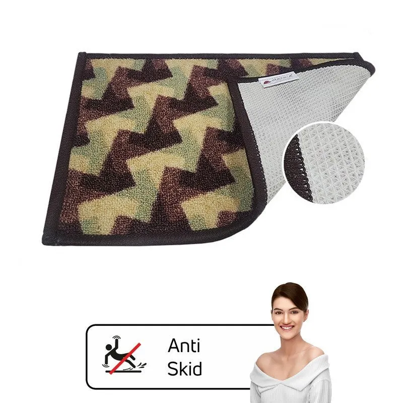 Glyn Geometric Nylon Door Mats - Brown,Green media 7