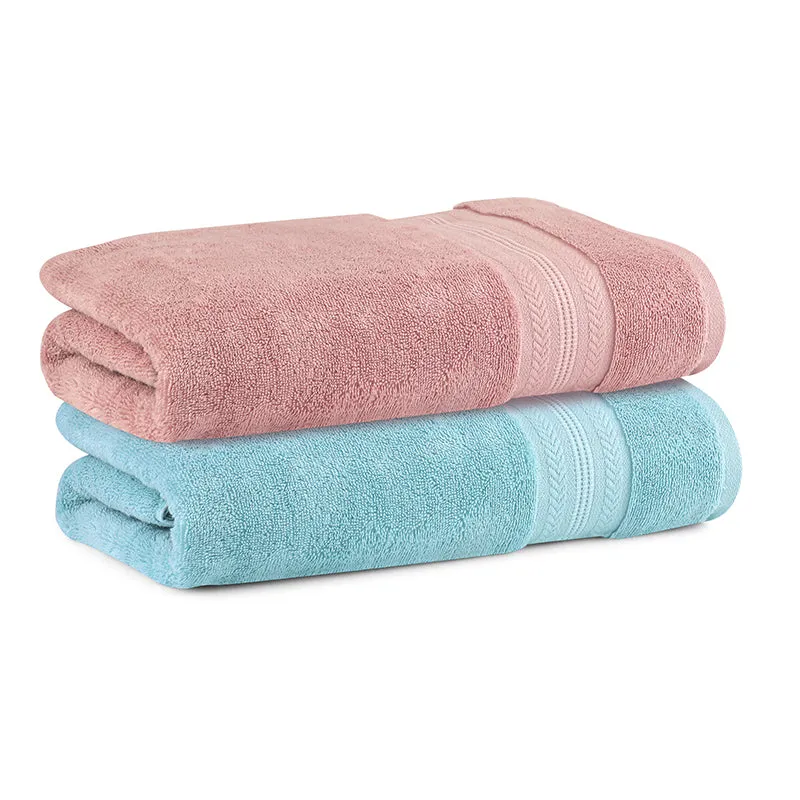 Reign Bath Towel (Pink & Blue) - Set Of Two media 5