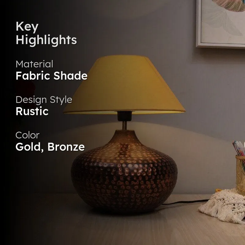 Nihita Fabric Table Lamp - Gold,Bronze media 2