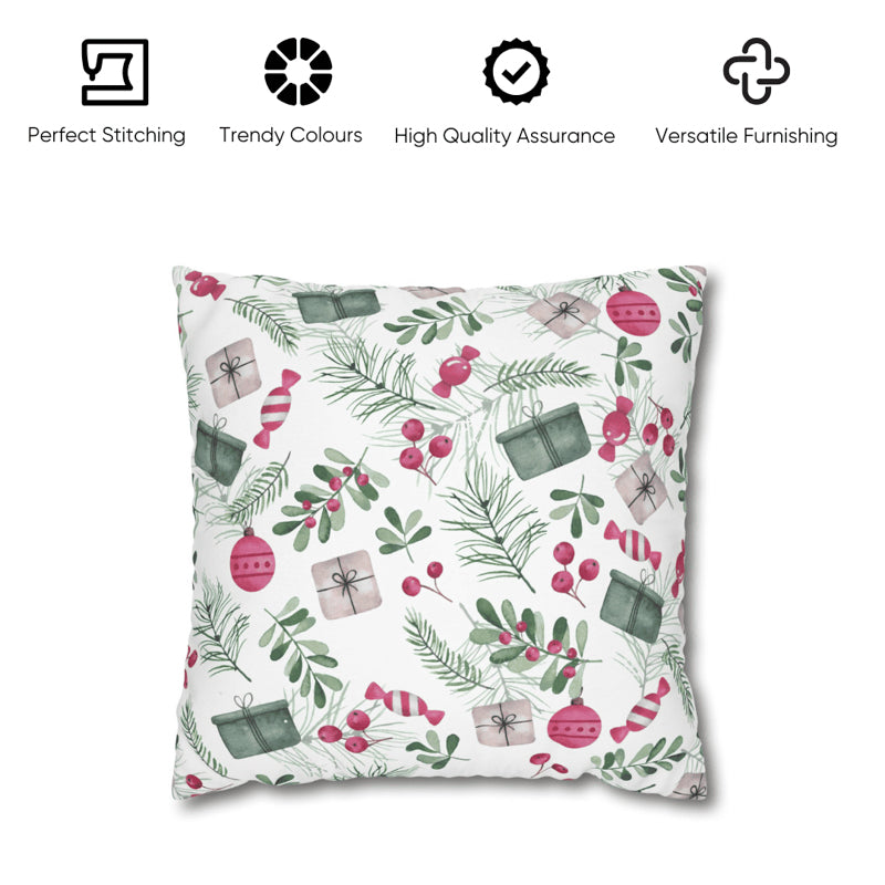 Holiday Doodles Velvet Christmas Cushion Cover media 7