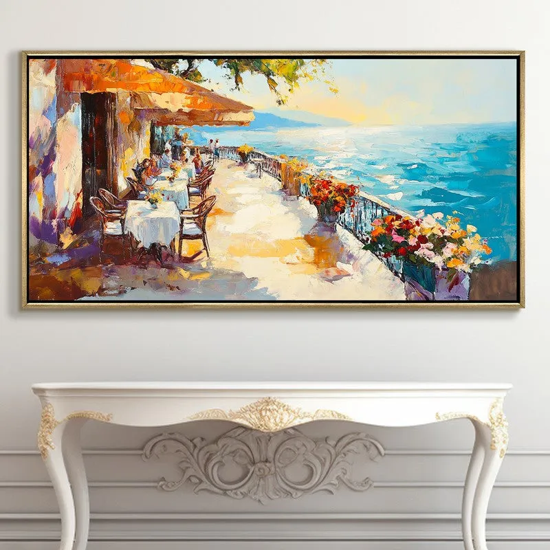 Blue Serenity Canvas Wall Painting With Frame media 5