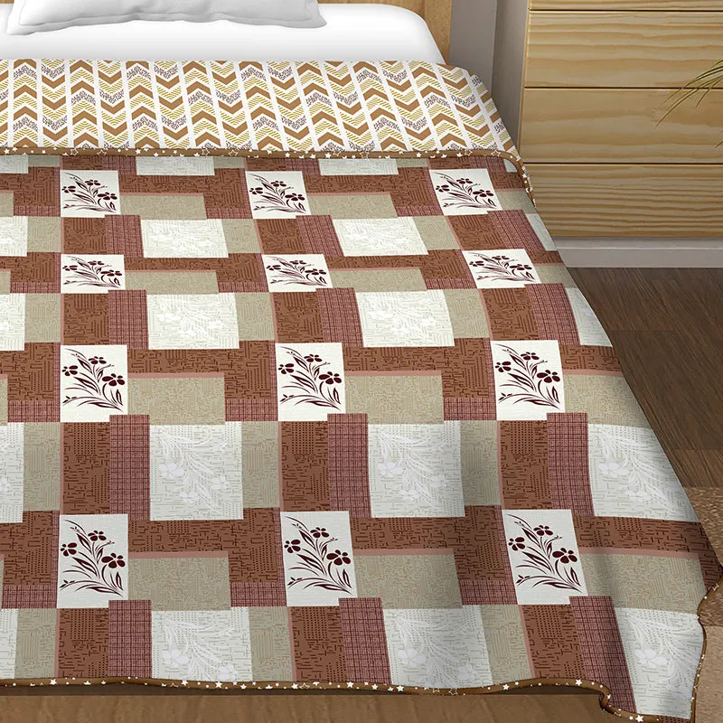 Nutan Floral Checkered Reversible Cotton Dohar media 3