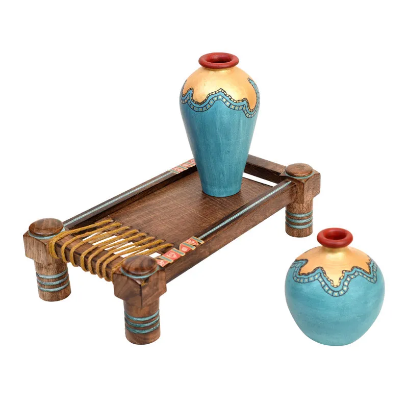 Malini  Vase & Mini Charpai - Three Piece Set media 4
