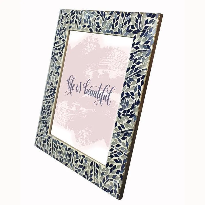 Mosaic Leaflets Photo Frame - Blue media 4