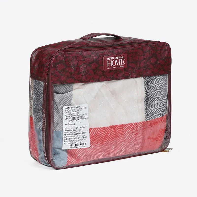 Monte Carlo Urban Color Block Blanket (Red,White) - 597 GSM media 7