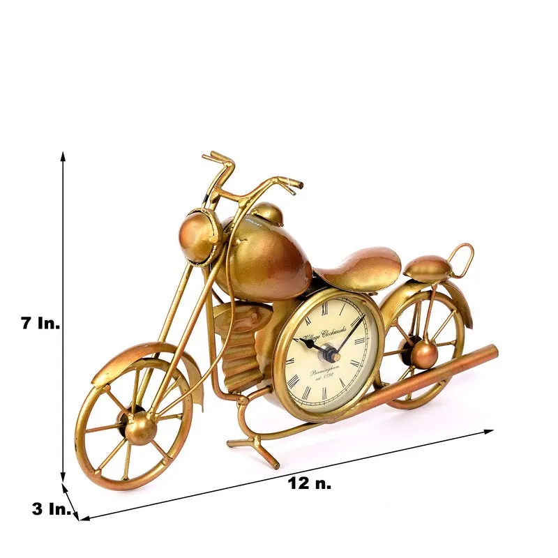 Artistic Bike Theme Accent Metal Table Clock media 7