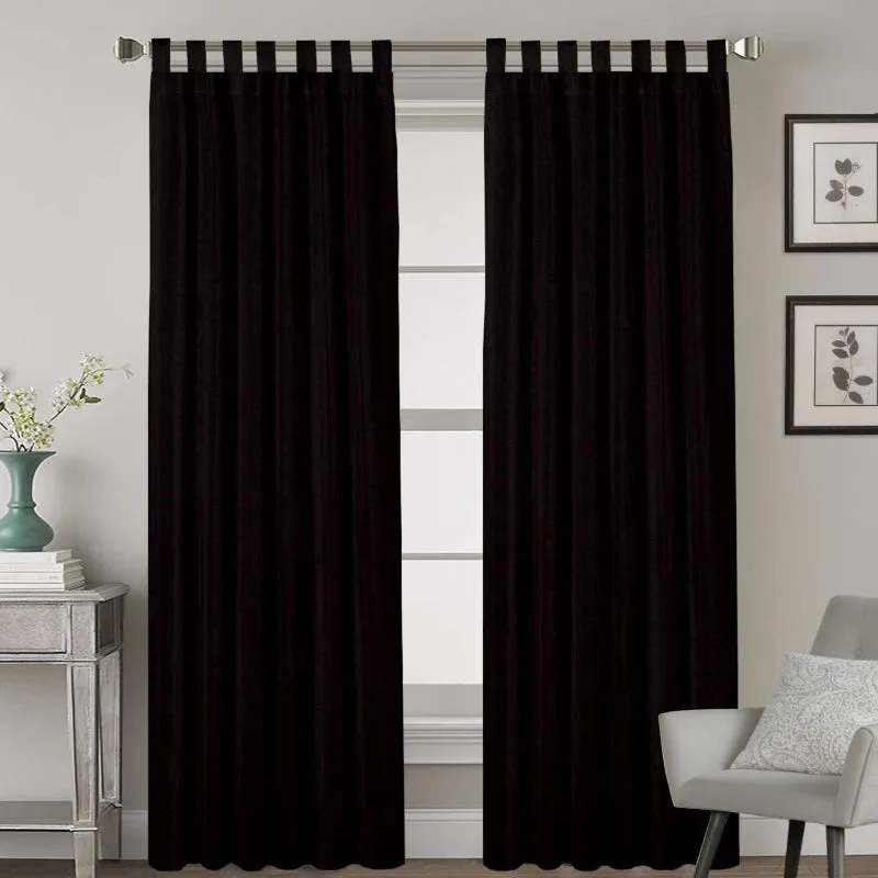 Esme Tab Top Short Width Curtain - Black media 1