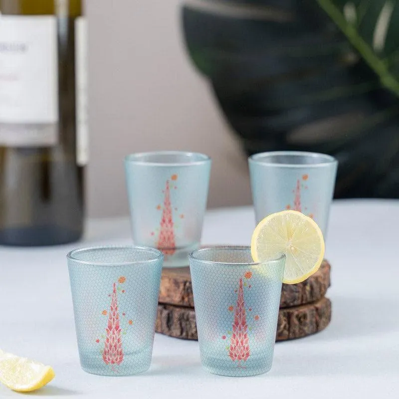 Tree Of Fire Frosted Shot Glass (30 ml) - Set Of Four media 1