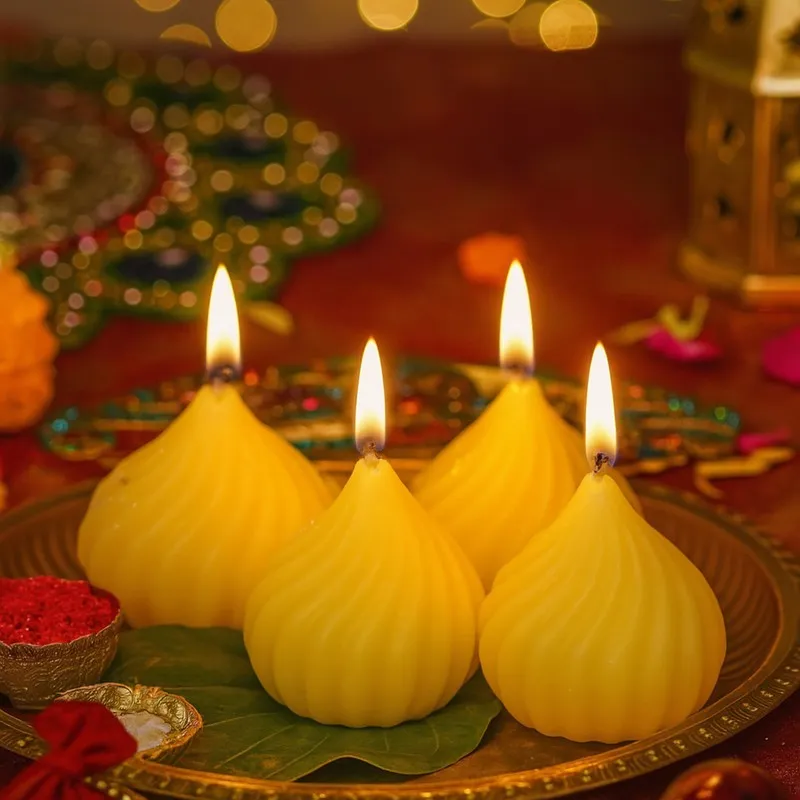 SoulFlame Hand (Poured Wax Candle - Yellow) - Set Of Four media 4