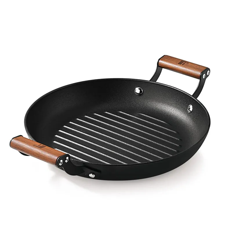 Bergner Odin Iron Round Grill pan With Wooden Handle - 28 CM media 3