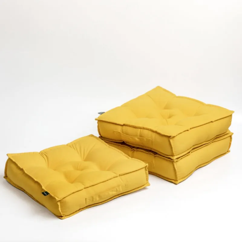 Tara Floor Cushion (Mustard Yellow) - Set Of Three media 3