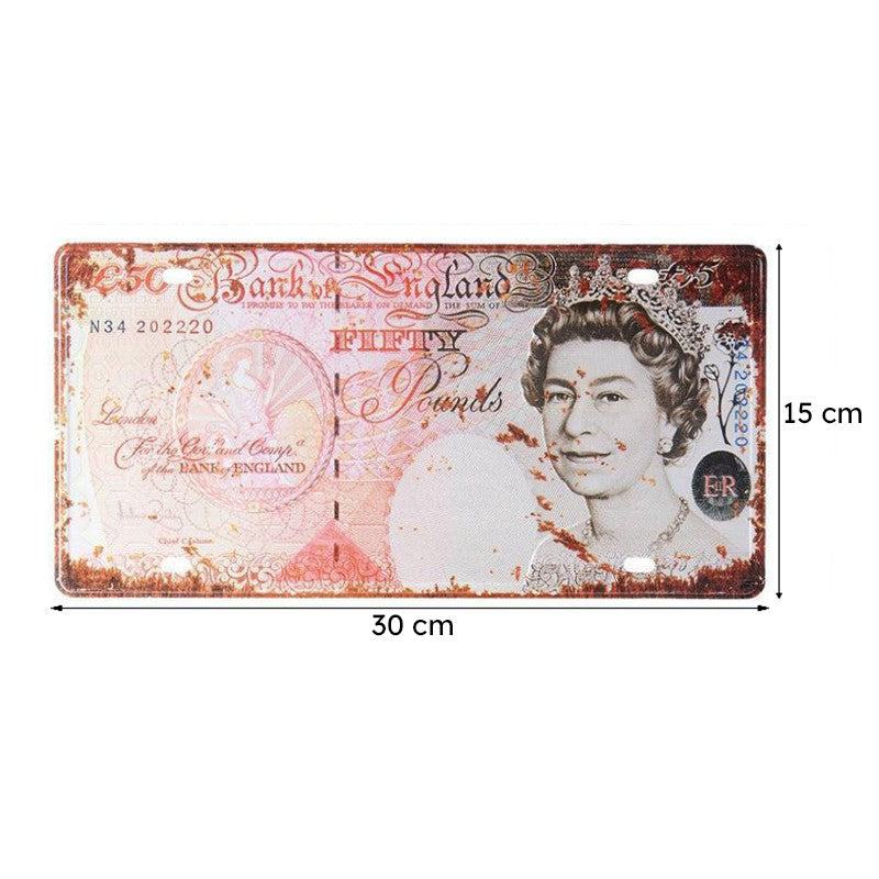 Fifty Pounds Retro Metal Wall Accent media 8