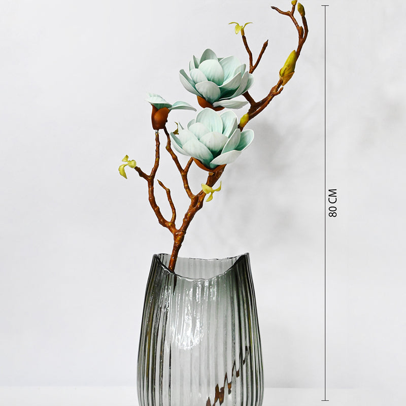 Artificial Magnolia Flower Stick - Blue media 7