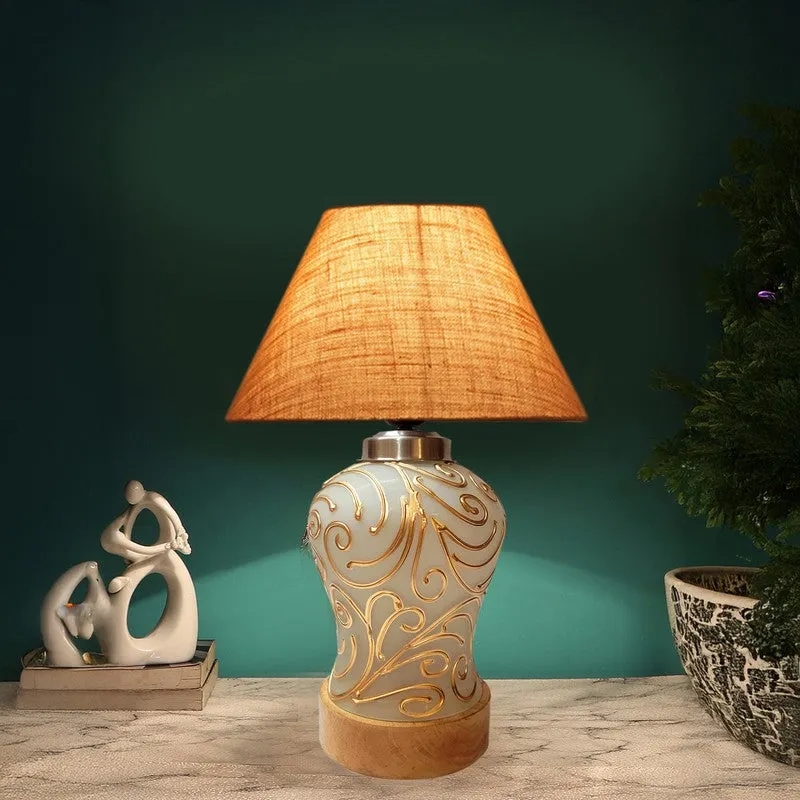 Lumithra Wooden Table Lamp - Beige media 1