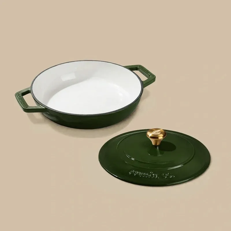 Cumin Co Enamel Cast Iron Braiser(Green) - 4000 mL media 4