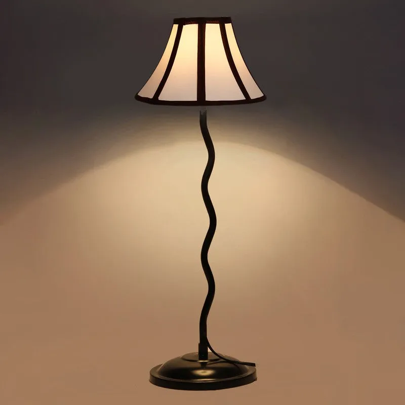 Amberal Cotton Table Lamp With Iron Base - White media 5