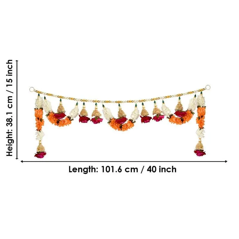 Graceful Floral Toran With Side Latkan media 5