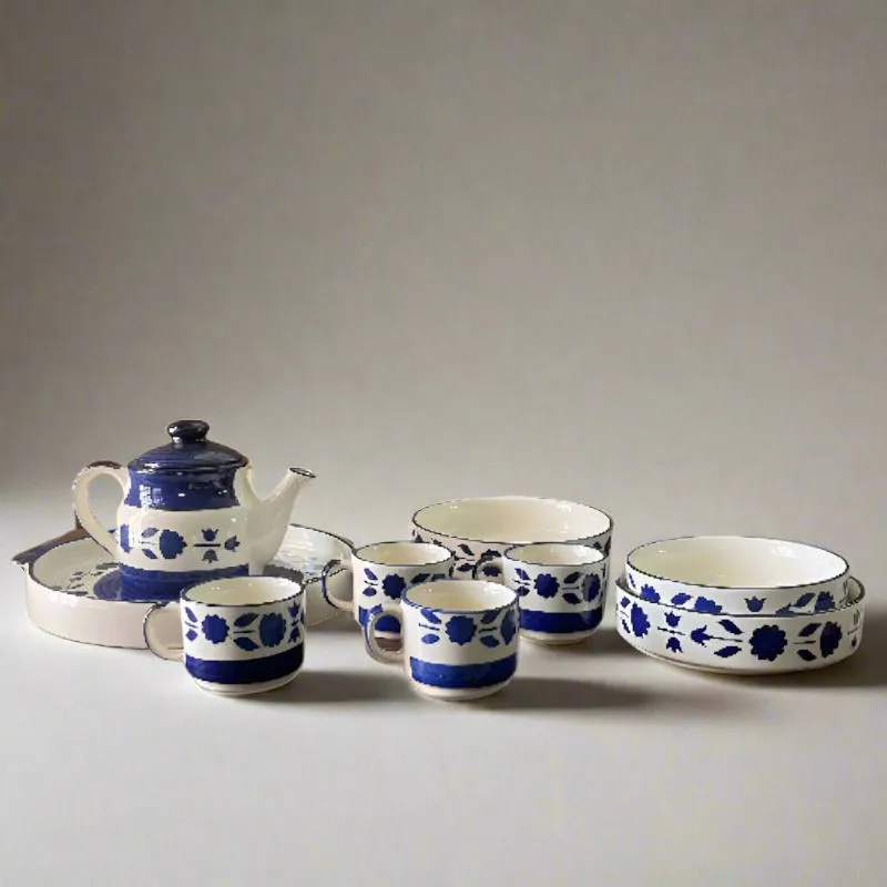 Natana Floral Tea Set - Nine Piece Set media 1