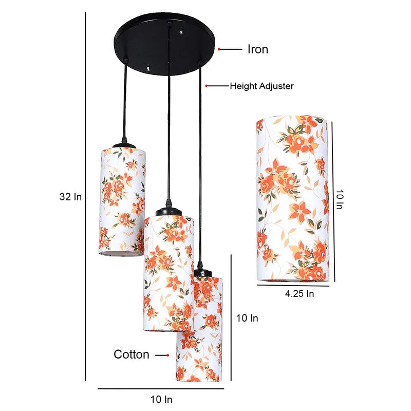 Cylentra Triple Metal Ceiling Lamp - White & Orange media 8
