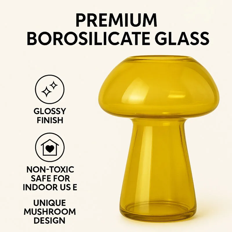 Shrooms Glass Vase - Yellow media 6