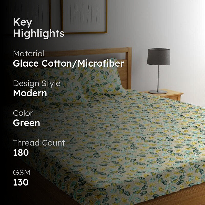Arzen Floral Microfiber Bedsheet Old - 130 GSM media 2