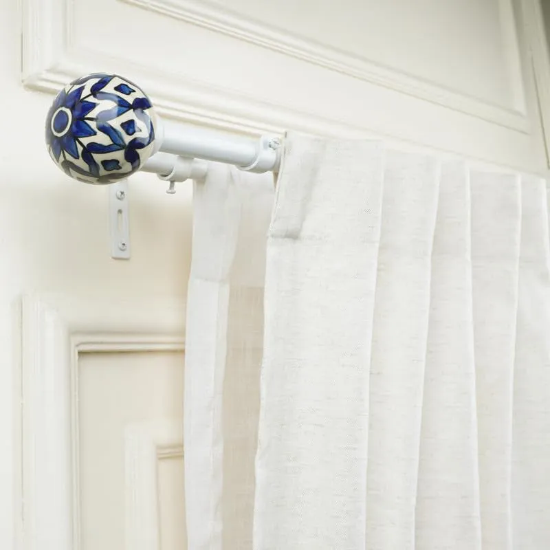 Souk Charm Duo Extendable 1" Double Curtain Rods With Round Finial & Brackets media 1