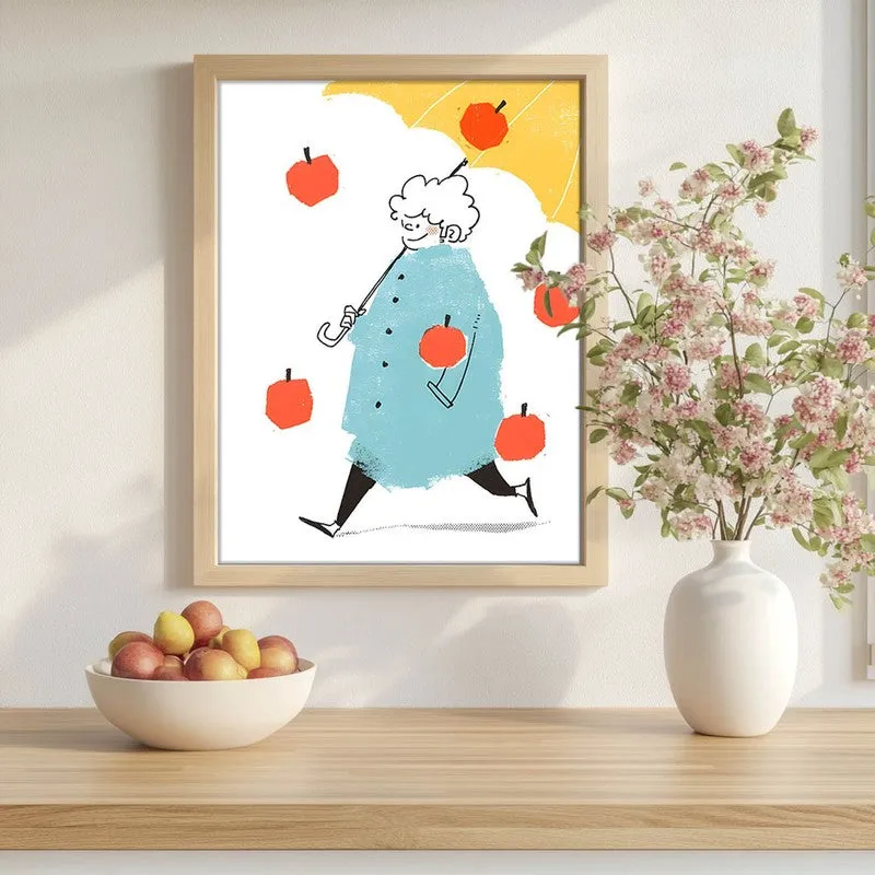 Fruit Fall Archival Canvas Wall Art - Brown media 1