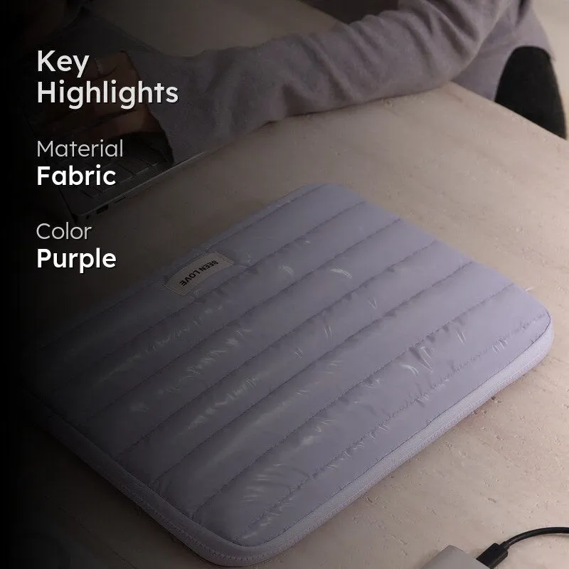 Midnight Purple Quilted Laptop Sleeve media 2