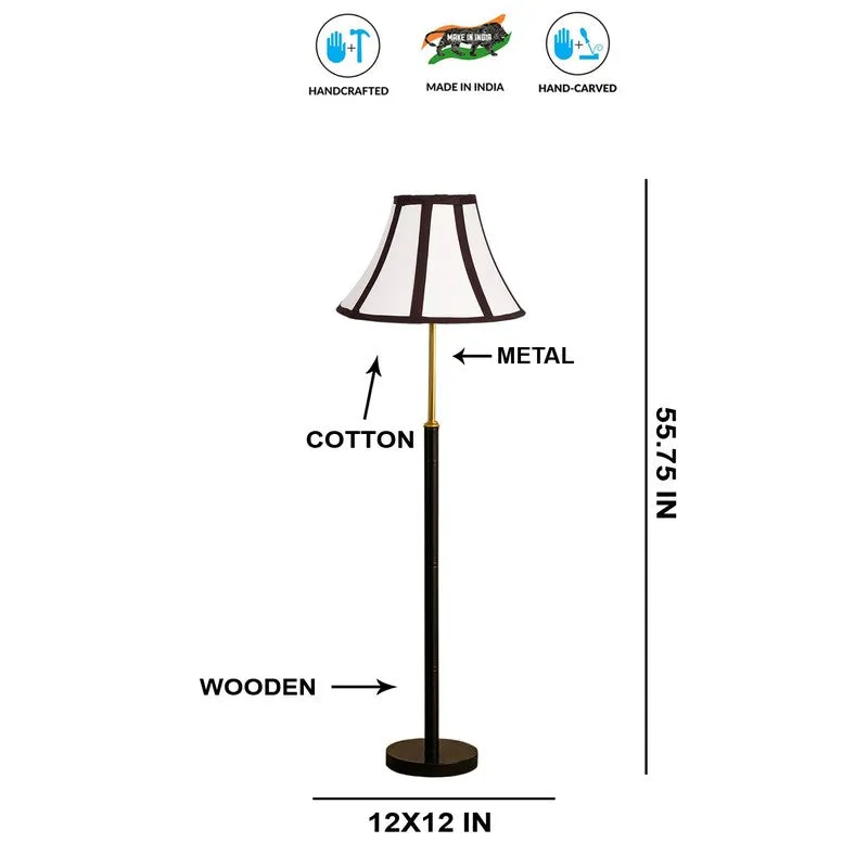 Silver Line Wooden Floor Lamp - White & Black media 8
