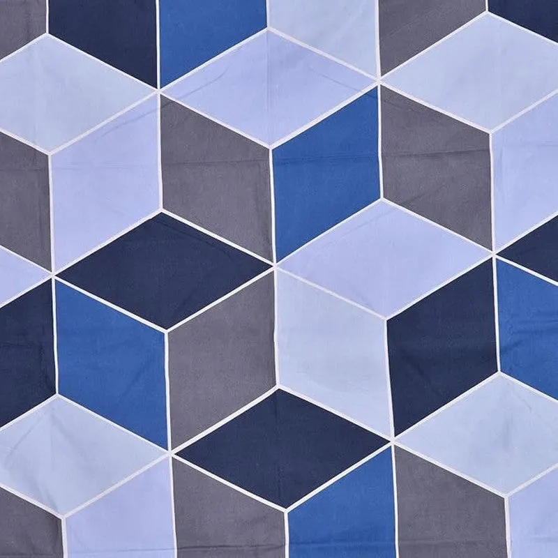 Trixie Geomatric Microfiber Bedsheet (Blue) - 110 GSM media 3