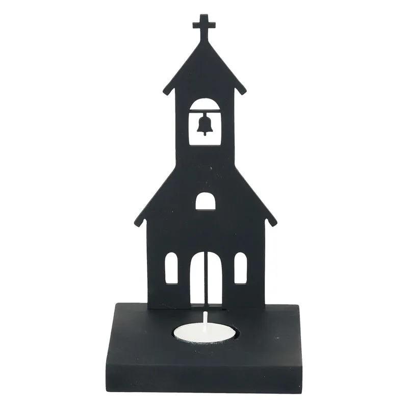 Steaple Of Light Wood Tea Light Holder - Black media 4